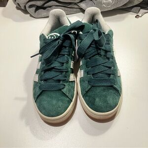 ADIDAS Campus Originals /green suede, white 3 stripes/women size 7.5/ men size 6